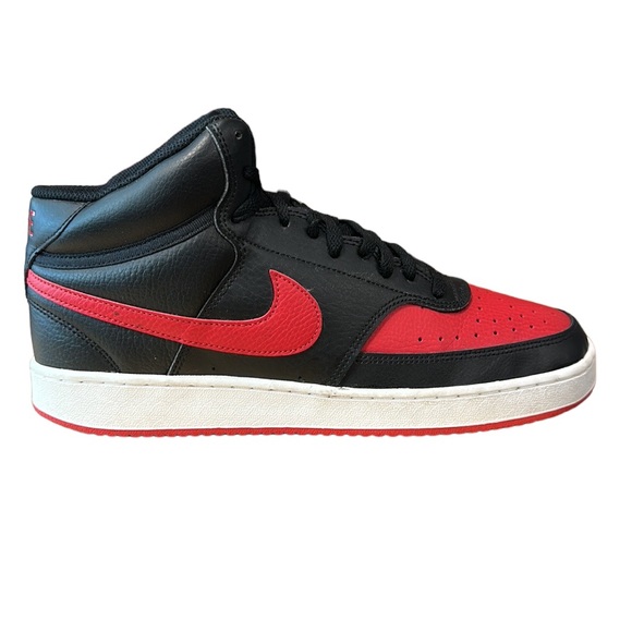 Nike Court Vision Mid #DM8682-001 Black Red University Men's Basketball Shoes 10 - Picture 8 of 13